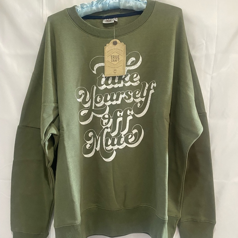 True Craft Olive Green Knit Top XL